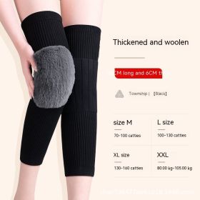 Cashmere Knee Pad Warm Joint Cold-proof (Option: XXL-37 Long Black)