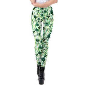Holiday Printed Pencil High Waisted Slim Pants With Leggings (Option: KDK2110-S)