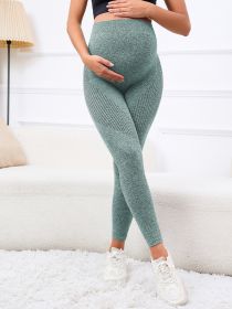 Three-dimensional Belly Support High Waist Pregnancy Yoga Pants (Option: Green-S)