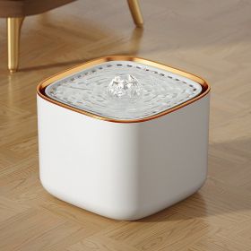 Pet Water Dispenser Plug-in Cat Smart Water Feeder Anti-dry Burning 3L (Option: White Golden Edge-Upgraded Anti Dry Burning)