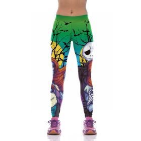 Digital Printed Sports Pants Zombie Bride Tight Elastic Pants (Option: 3style-XL)
