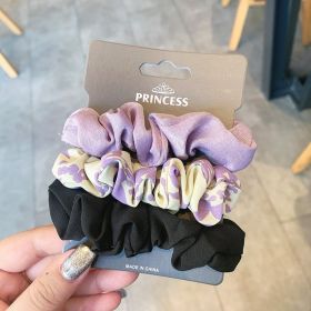South Korea Dongdaemun French Ins Simple Elegant Silk Satin Large Intestine Ring Balls Hair Rope Hair Rope Headwear Hair Ring (Option: 5 Style)