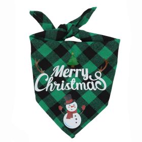 Triangular Binder Santa Claus Pet's Saliva Towel Dog Scarf (Color: Green)