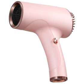 Wireless Rechargeable Quick-drying Hair Dryer Student Dormitory Anion Care Mute Portable Electric (Color: Pink)