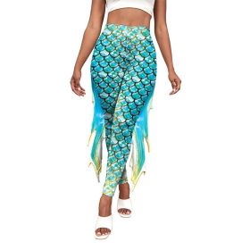 Slim Fish Pants With Raised Hips And Digital Fin Printing Small Feet Women's Underpants (Option: B2421019-S)