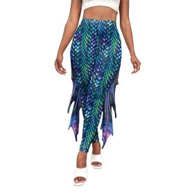 Slim Fish Pants With Raised Hips And Digital Fin Printing Small Feet Women's Underpants (Option: B2421016-S)