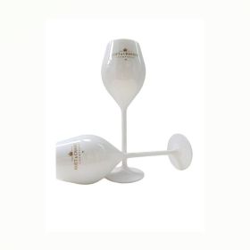White Plastic Goblet 130ml Gift Wine Glass Food Grade Plastic Champagne Cup (Option: White Crown-Caliber 52 √ó Height 206mm)