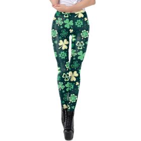 Saint Patrick's Green Digital Printed Yoga Leggings (Option: KDK2019-S)