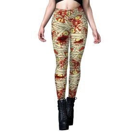 Halloween New Women's Leggings Bandage Printed Yoga Pants (Option: B4161011-XL)