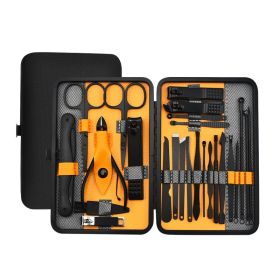 Beauty And Manicure Nail Care Kit (Option: Yellow 25 Piece Set)