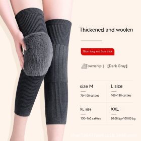 Cashmere Knee Pad Warm Joint Cold-proof (Option: XXL-37 Long Gray)
