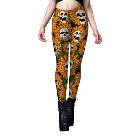 Halloween New Women's Leggings Bandage Printed Yoga Pants (Option: B4161013-XL)