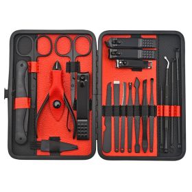 Beauty And Manicure Nail Care Kit (Option: Red 20 Piece Set)