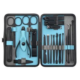 Beauty And Manicure Nail Care Kit (Option: Blue 20 Piece Set)
