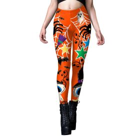 Halloween New Women's Leggings Bandage Printed Yoga Pants (Option: B4161014-XL)
