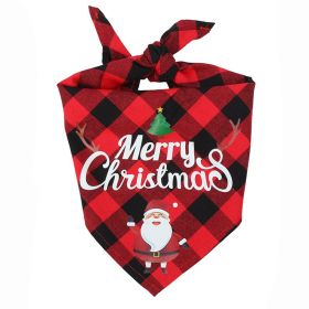 Triangular Binder Santa Claus Pet's Saliva Towel Dog Scarf (Color: Red)