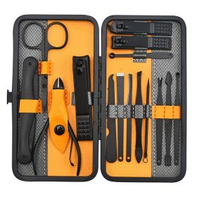 Beauty And Manicure Nail Care Kit (Option: Yellow 15 Piece Set)