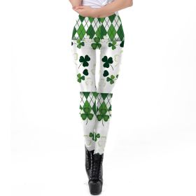 Saint Patrick's Day Matching Digital Printed Tight Waistband Sports Leggings (Option: KDK2006-S)