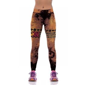 Digital Printed Sports Pants Zombie Bride Tight Elastic Pants (Option: 2style-S)