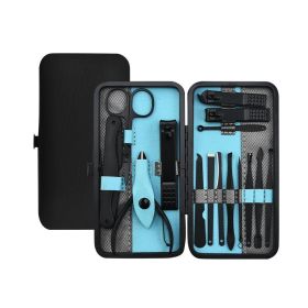 Beauty And Manicure Nail Care Kit (Option: Blue 15 Piece Set)