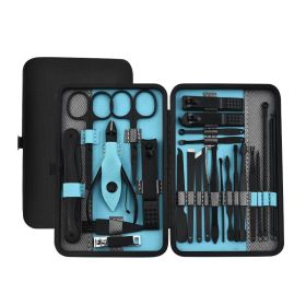 Beauty And Manicure Nail Care Kit (Option: Blue 25 Piece Set)