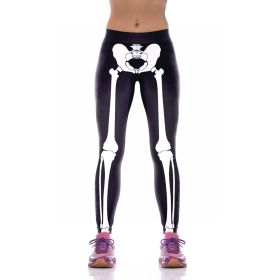 Digital Printed Sports Pants Zombie Bride Tight Elastic Pants (Option: 8style-M)