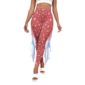 Colorful Little Mermaid Fin Mermaid Digital Print Hip Lift Feet Pants (Option: B2421023-S)