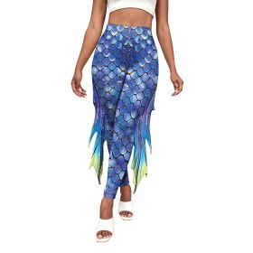 Slim Fish Pants With Raised Hips And Digital Fin Printing Small Feet Women's Underpants (Option: B2421017-S)