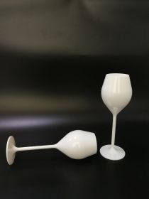 White Plastic Goblet 130ml Gift Wine Glass Food Grade Plastic Champagne Cup (Option: White-Caliber 52 √ó Height 206mm)