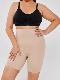 High Waisted Body Shaper Shorts (Option: 4XL 5XL-Apricot)