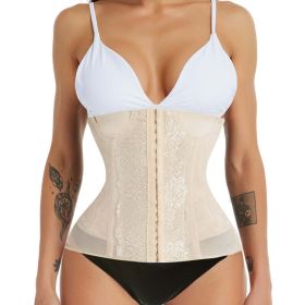 Waist trainer shaper corset slimming Belt underwear body shaper shapewear faja slimming belt tummy Sheath (Color: beige 2, size: XXL)