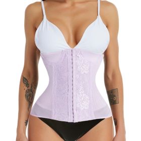 Waist trainer shaper corset slimming Belt underwear body shaper shapewear faja slimming belt tummy Sheath (Color: Purple, size: M)