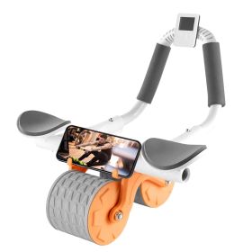 Automatic Rebound Abdominal Wheel Roller Exercise Equipment for Core Strength Training Abdominal Workout Home Gym Fitness Equipment with Timer Kneel P (Color: Orange)