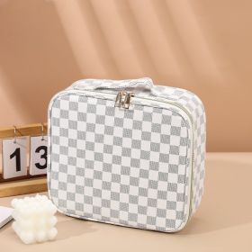 New Cosmetic Case Portable Travel Cosmetics Storage Box Manicure Box Cosmetic Case Large Capacity Beauty Toolbox (Color: White)