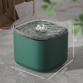 Pet Water Dispenser Plug-in Cat Smart Water Feeder Anti-dry Burning 3L (Option: Green Transparent Edge-Standard)