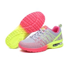 Casual Mesh Shoes Women Outdoor Breathable Soft Comfortable Fashion Jogging Fitness Running Colorful Air Cushion Sneakers Female (Color: Gray, size: 35)