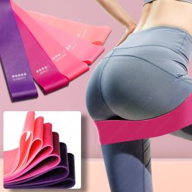 Resistance Bands Sealing Elastic Booty Sport Bodybuilding Rubber Band For Fitness Gym Leagues Equipment Sports Mini Yoga (Color: Purple)