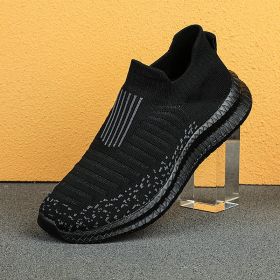 2022 Men Casual Fashion Leisure Loafers Comfortable Breathable Walking Tenis Sports Shoes Male Outdoor Jogging Fitness Sneakers (Color: Black, size: 39)