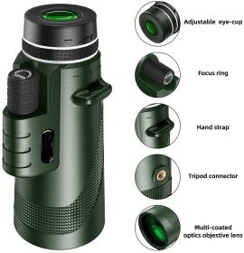 High-speed Clear Green 40 X60 Monocular Telescope (Option: 40 X60 Army Green Standard)