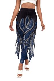 Colorful Little Mermaid Fin Mermaid Digital Print Hip Lift Feet Pants (Option: B2421028-S)