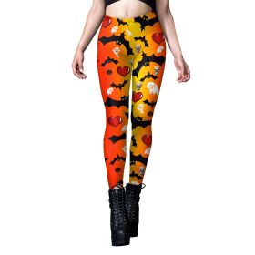 Halloween New Women's Leggings Bandage Printed Yoga Pants (Option: B4161016-XL)