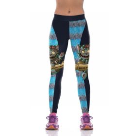 Digital Printed Sports Pants Zombie Bride Tight Elastic Pants (Option: 5style-L)