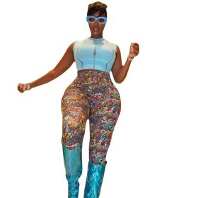 Casual Milk Silk Printed Leggings (Option: Cartoon 1-L)