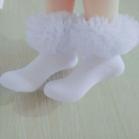 Stockings For Dancing Children's Combed Cotton Wholesale Children's Leggings Latin Dance Ballet Multi-layer Lace Socks Lace Stockings (Option: White-XL)
